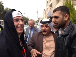 Mother Agnes with Sheikh Tahhan and a former FSA fighter