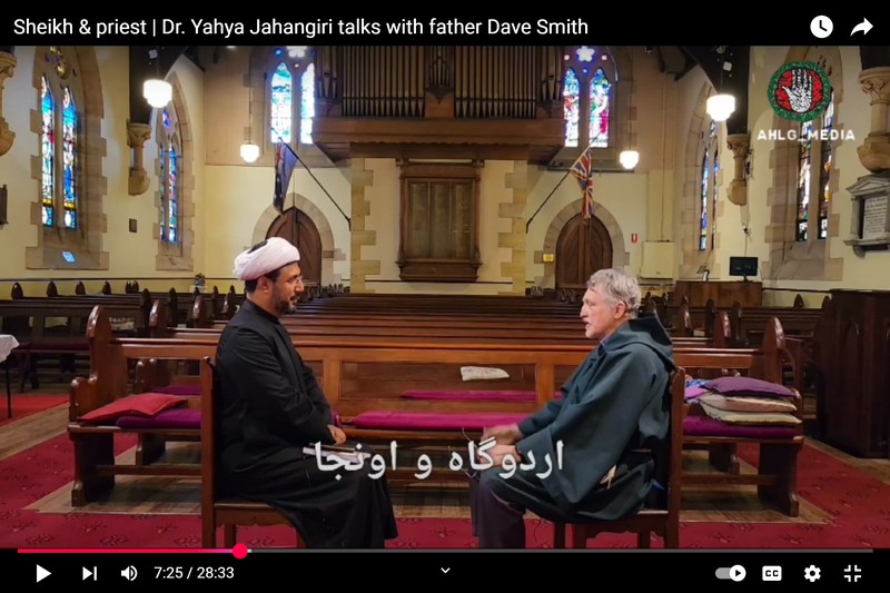 Sheikh and priest - Dr Yahya Jahangiri talks with father Dave